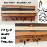 Reclaimed Wood Pet Leash Holder and Organizer at Made From RI