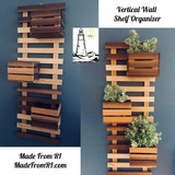 Reclaimed Wood Vertical Wall Shelf Organizer at Made From RI