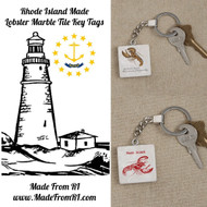 Where are my keys? On Rhode Island Made Lobster Marble Tile Key Tags