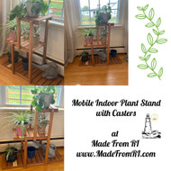 Rhode Island Made Mobile Indoor Plant Stand with Casters