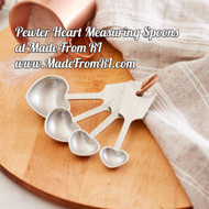 Rhode Island Made Pewter Heart Measuring Spoons at Made From RI