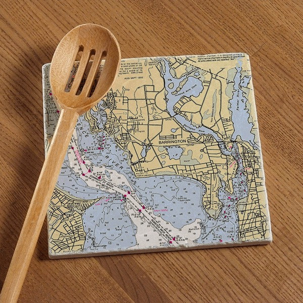 Barrington Chart Tile Trivet Made From RI