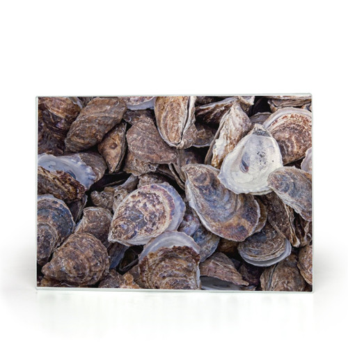 Glass Cutting Board- Bushels of Oysters