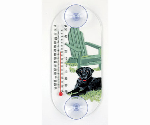 Window Thermometer- Acrylic- Black Lab