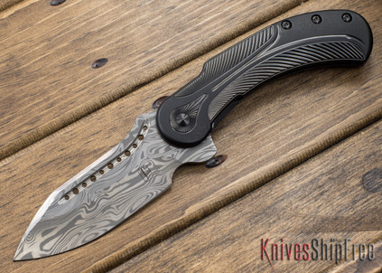 Todd Begg Knives: Steelcraft Series - Field Marshall - Black Titanium - Draupner Damasteel - DD