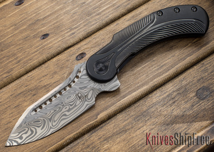 Todd Begg Knives: Steelcraft Series - Field Marshall - Black Titanium - Draupner Damasteel - PP