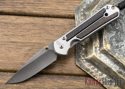 Chris Reeve Knives: Small Sebenza 21 - Bog Oak - Ladder Damascus - 021310