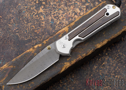 Chris Reeve Knives: Large Sebenza 21 - Macassar Ebony - Ladder Damascus - 030223