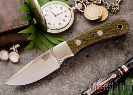 Bark River Knives: Essential - CPM-154 - Green Canvas Micarta