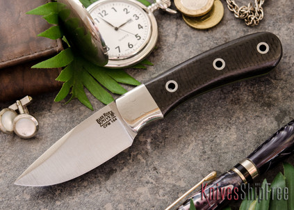 Bark River Knives: Essential - CPM-154 - Black Carbon Fiber - Green Liners - Hollow Pins
