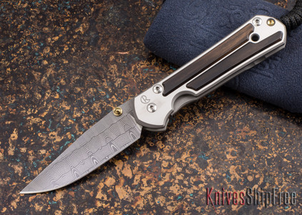 Chris Reeve Knives: Small Sebenza 21 - Macassar Ebony - Basketweave Damascus - 011843