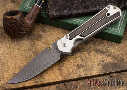 Chris Reeve Knives: Large Sebenza 21 - Macassar Ebony - Ladder Damascus - 020541