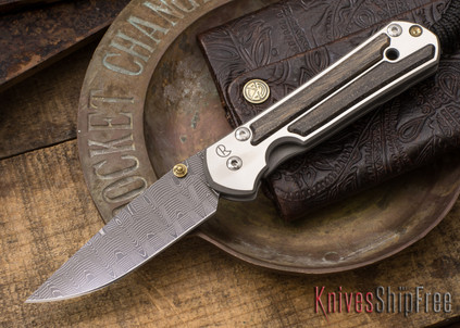 Chris Reeve Knives: Small Sebenza 21 - Bog Oak - Basketweave Damascus - 021533