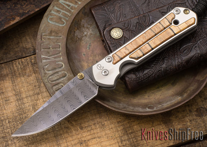 Chris Reeve Knives: Small Sebenza 21 - Spalted Beech - Ladder Damascus - 021535
