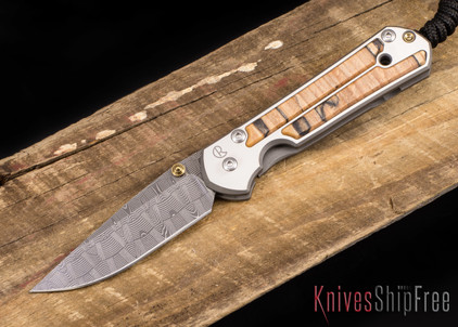 Chris Reeve Knives: Small Sebenza 21 - Spalted Beech - Basketweave Damascus - 041003