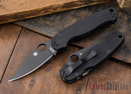Spyderco: Para 2 - Black Blade - Plain Edge - Black G-10 - CPM-S30V