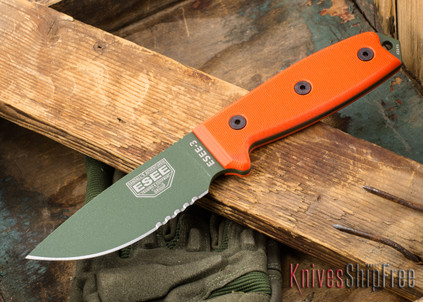 ESEE Knives: ESEE-3S-OD - Olive Drab Serrated