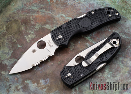 Spyderco: Native 5 Lightweight - Black FRN - Serrated Blade - CPM-S35VN - C41PSBK5