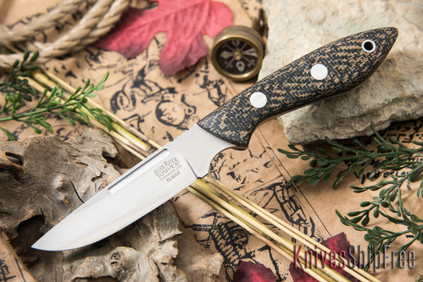 Bark River Knives: Adventurer II - Elmax - Black Herringbone Micarta - Red & Black Liners