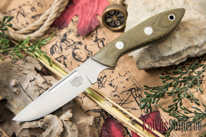 Bark River Knives: Adventurer II - Elmax - Green Canvas Micarta