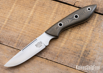 Bark River Knives: Adventurer II - Elmax - Green Linen Micarta - Hollow Pins