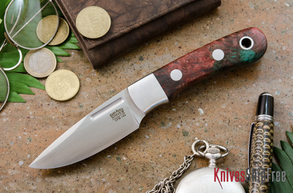 Bark River Knives: Essential II - CPM-154 - Red & Teal Elder Burl #1