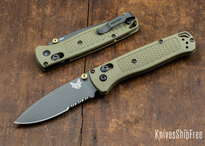 Benchmade Knives: 535SGRY-1 Bugout - AXIS Lock - Ranger Green - Serrations - Gray Coated CPM-S30V