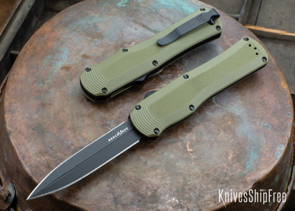 Benchmade Knives: 3400BK-1 Autocrat - OD Green G-10 - CPM-S30V - Black DLC - OTF Auto