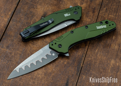 Kershaw Knives: Dividend - Olive Green Aluminum - Composite Blade