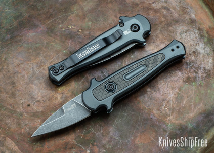 Kershaw Knives: Launch 12CA Auto - Mini Stiletto - Gray Aluminum - Blackwash 1.9" Blade - 7130GRYBW