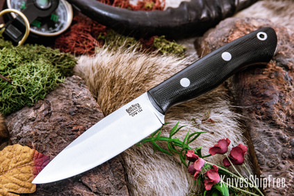 Bark River Knives: Mini Aurora - CPM 154 - Black Canvas Micarta