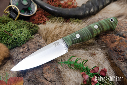 Bark River Knives: Mini Aurora - CPM 154 - Green Tigertail Maple Burl