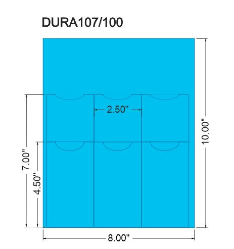 Duraholder IPS 107 - 10" x 8" - 3 Pockets 2 Rows with Notches