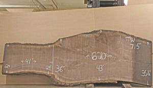 Live Edge Table Top - Black Walnut - TTW715(3.25" x 36" x 123") Live Edge Table Top - Black Walnut - TTW715(3.25" x 36" x 123")
