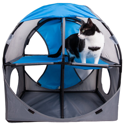 Pet Life Kitty-Play Obstacle Travel Collapsible Soft Folding Pet Cat House