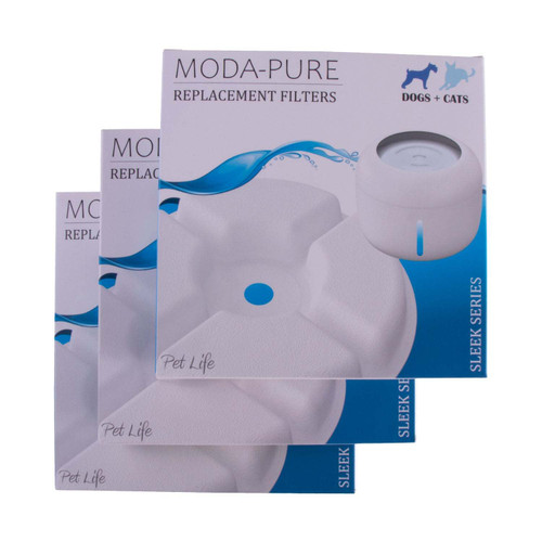 Pet Life 'Moda-Pure' Filtered Dog and Cat Fountain - Replacement Filters - 3 Pack