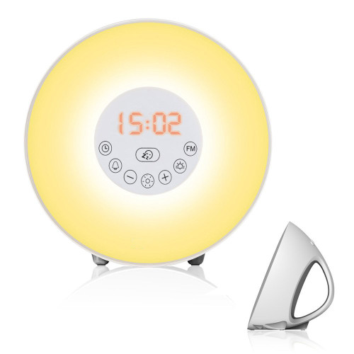 Sunrise Alarm Clock Wake Up Light FM Radio Smart Snooze Function Touch Control