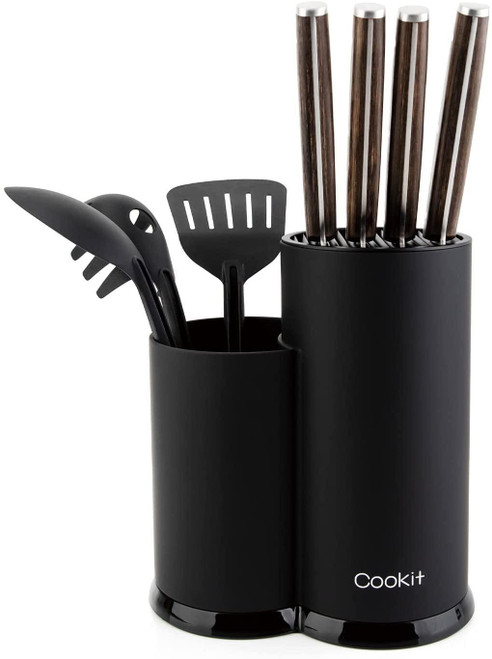 Knife Block; Cookit kitchen Universal Knife Holder without Knives; Detachable Knife Storage with Scissors Slot; Space Saver Multi-function Knife Utensil Organizer