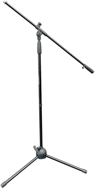 Universal Compact Microphone Stand with Adjustable Boom Height Tripod Base Collapsible Adjustable Mic Stand for Singing, Karaoke, Speech, Stage, Wedding and Outdoor Activities Black 5 Core MS HD