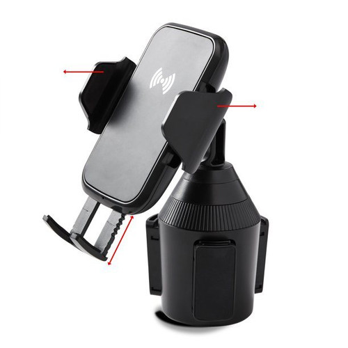 10W Qi Fast Charging Car Wireless Charger Phone Holder Car Mount Cup Holder