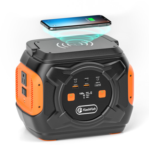 320W Portable Power Station, Flashfish 292Wh 80000mAh Solar Generator Backup Power With AC/DC/100W PD Type-c/QC3.0/Wireless Charger /Flashlight, CPAP Battery Pack Emergency Power Supply Battery Powere