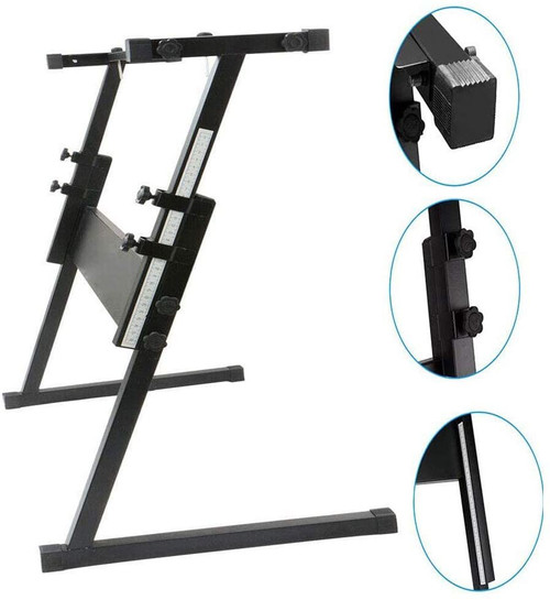 32" Heavy Duty & Adjustable Z-Shape Keyboard Stand Electric Piano Rack Stand Folding Music Piano Keyboard Metal Stand