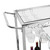 Bar Cart for Home, 3-Tier Mobile Kitchen Serving Cart with Glass Holder and Wine Rack, Rolling Wine Trolley with Tempered Glass and Chrome-Finished Metal Frame (Sliver)