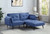 Adjustable Sofa & Ottoman, Blue Fabric