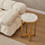 16" Sintered Stone Sofa Side Table End Table Gold With Metal Frame with Carrara White Color Top