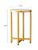 16" Sintered Stone Sofa Side Table End Table Gold With Metal Frame with Carrara White Color Top