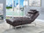 Chaise Lounge w/Pillow & USB Port in Brown Fabric