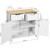 Storage Cabinet with 2 Drawers and Doors, Industrial Accent Kitchen Cupboard, Free Standing Cabinet, Retro Wooden Sideboard, Side Cabinet, for Living Room, Bedroom, Hallway, beige & white