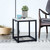 End Table/Side Table/Night Stand, Upgrade Version with Metal Frame Box - dark brown