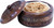 WILLART Handicraft Wooden Stainless Steel Bread Chaoati Casserole with Copper Finish Design;  1200 ml (Brown;  9 X 9 X 3.5 Inch )